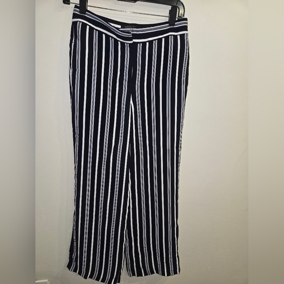 Ann Taylor Pants - Ann Taylor Blue and White Striped Wide Leg Pants